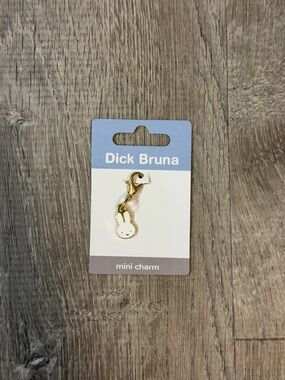 miffy Gold and White Mini Charm keychain